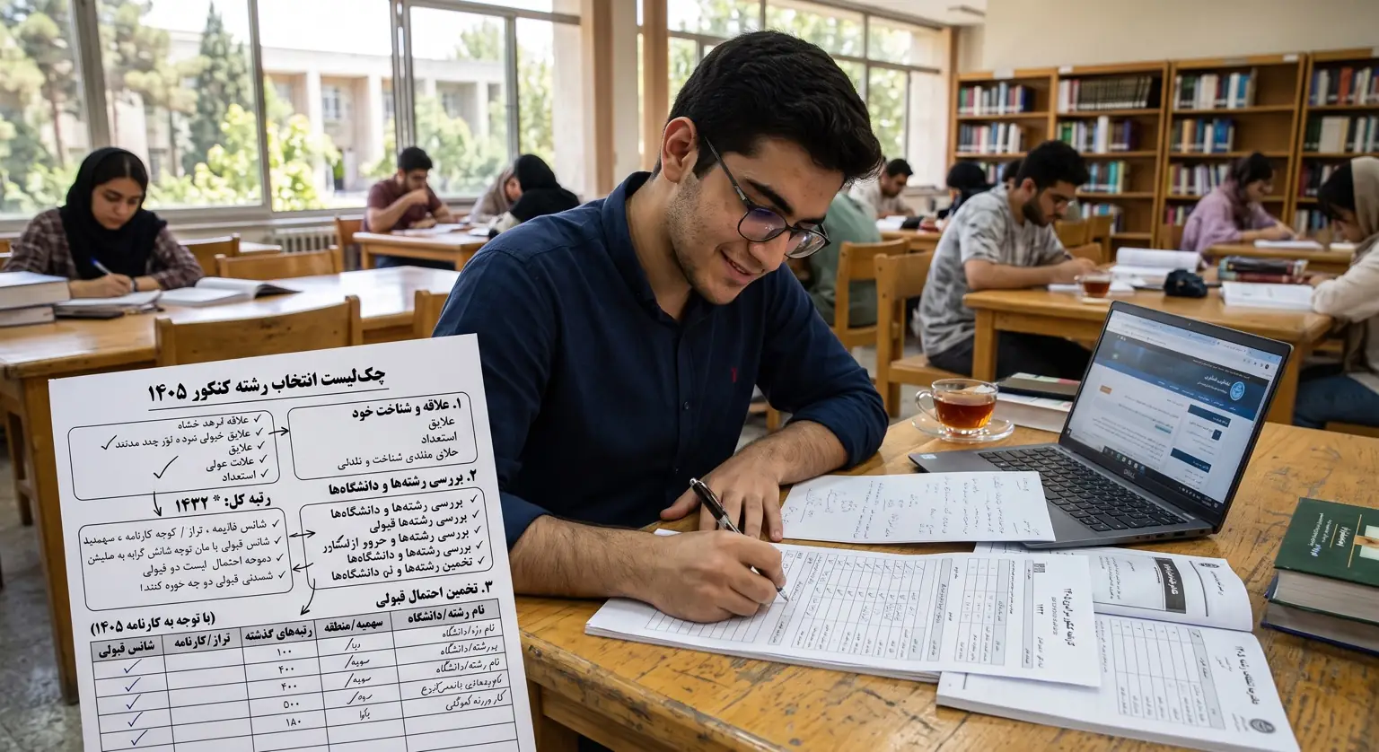 چکلیست انتخاب رشته کنکور ۱۴۰۵؛ از علاقه تا احتمال قبولی